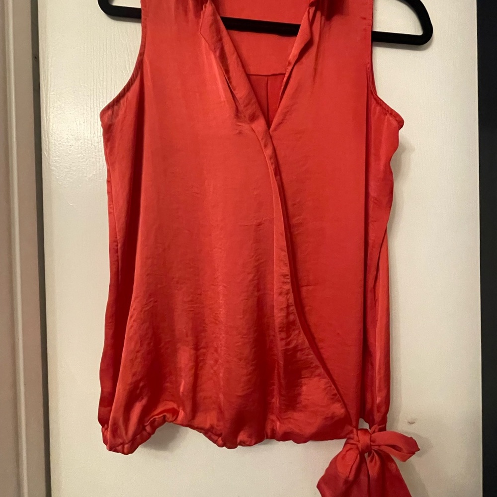 New York & Company Red Sleeveless Blouse